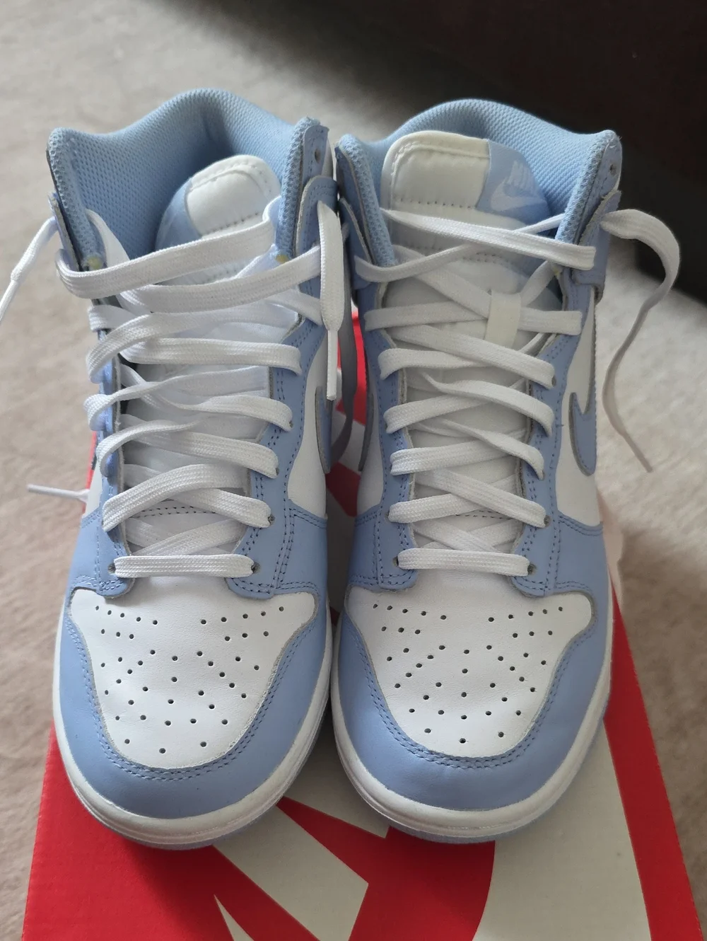 Nike Women's High-Top Sneakers in Light Blue and White